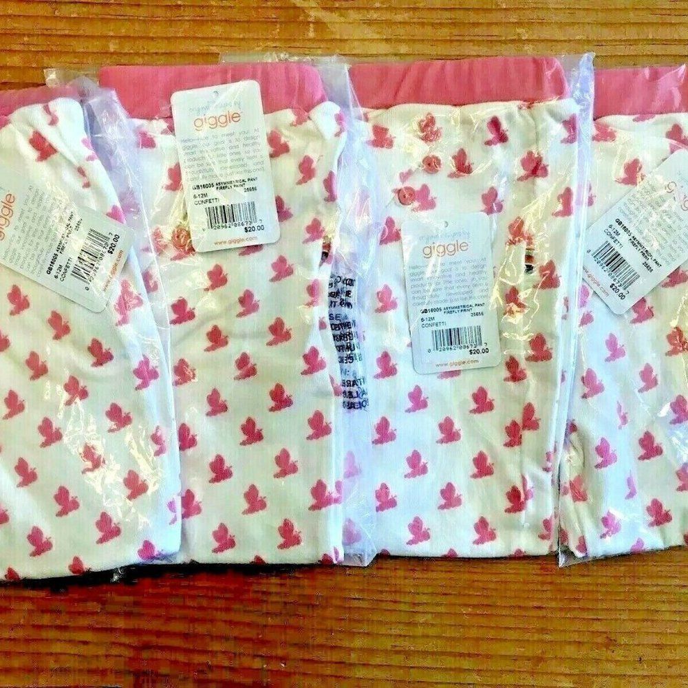 Baby Girl Soft Pants 6 - 12 Months Lot of 4 Pink